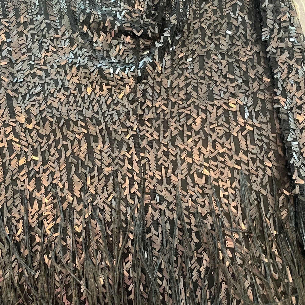 Jessica Simpson Sequin Feather Black Dress Party Cocktail size 10 NWTs - Picture 15 of 16